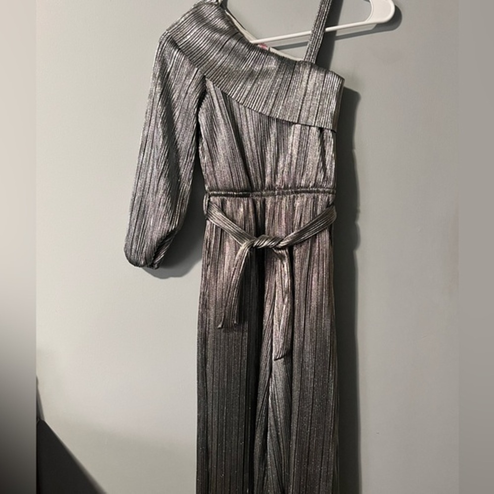 Justice Metallic Silver Jumpsuit
